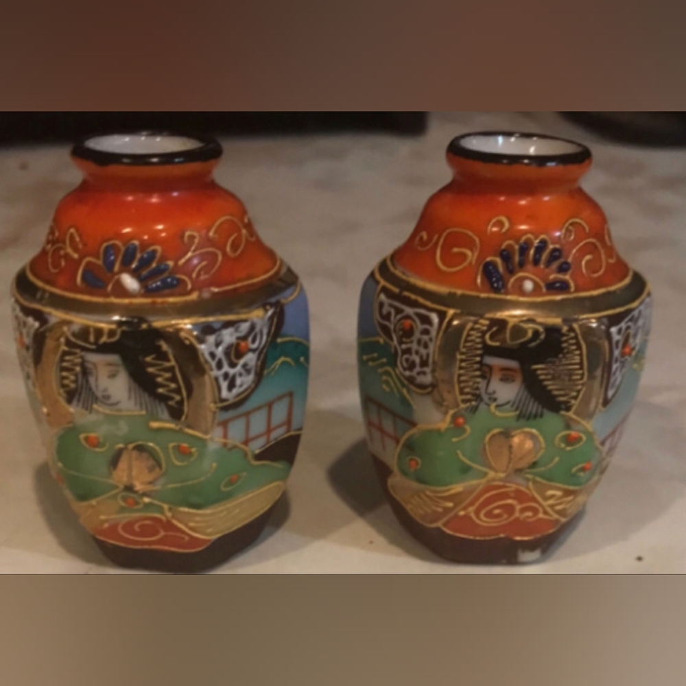 Antique Miniature Satsuma Vases